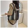 Big Bag Women's Fashion Striped Canvas Commuter Tote Stylish One-shoulder Crossbody Mommy Bag