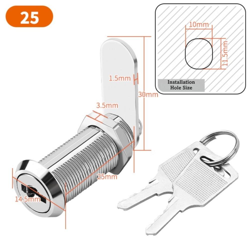 with 2 Spare Keys Cabinet Lock 16/20/25/30mm Mailbox Lock  for Furniture Mailbox Filing Cabinet