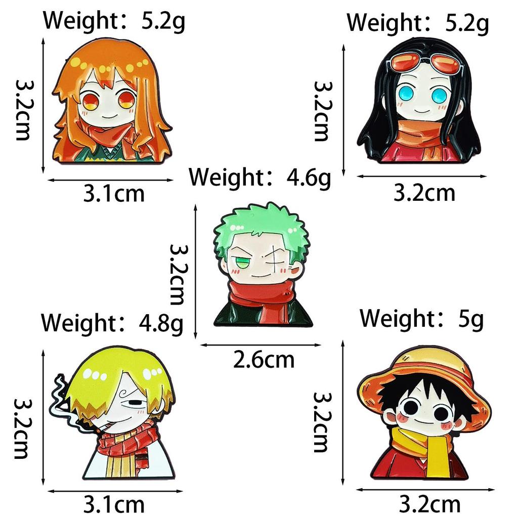 Аниме One Piece Q-Версия Мультяшная Брошь – Милый Значок из Сплава, Стильный и Забавный Аксессуар