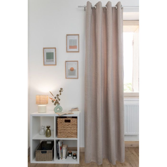 Lot de 2 rideaux occultant phoniques et thermiques chenille doublés polaire 140 x 240 cm "Osiris" Le fil d'Ariane