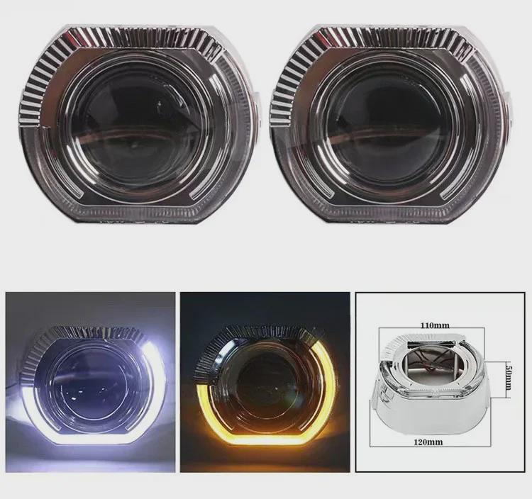 Спортивная версия 2,5/3 дюйма с двумя линзами LED Angel Eye Cover для автомобильных фар