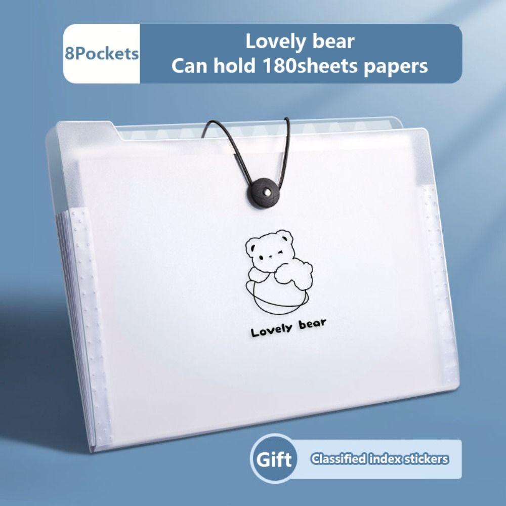 5/8/12 Pockets Test Paper Storage Folder Large Capacity Document Bag Fashion File Organizer