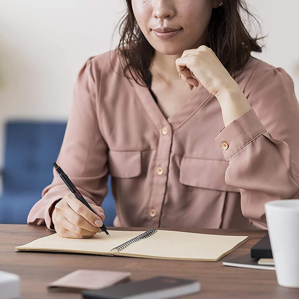 Rotring 600 Серебряная выдвижная шариковая ручка 2032578 - Профессиональный роскошный пишущий инструмент немецкого производства