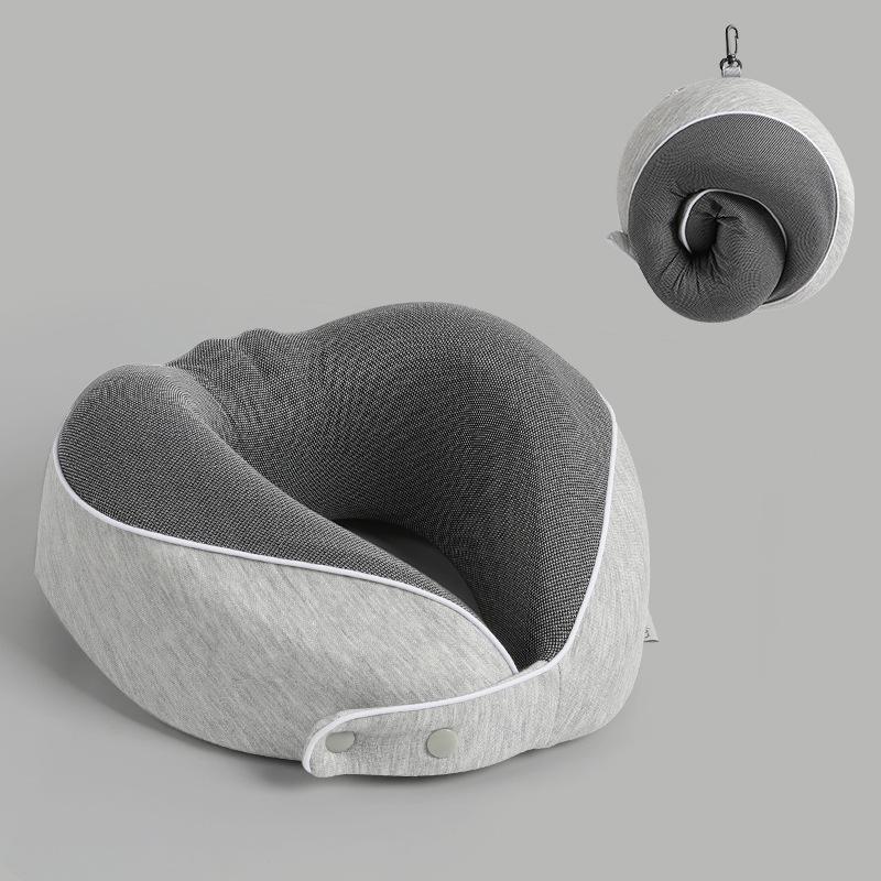 Memory cotton u-shaped neck pillow slow rebound travel pillow airplane pillow can store portable neck pillow