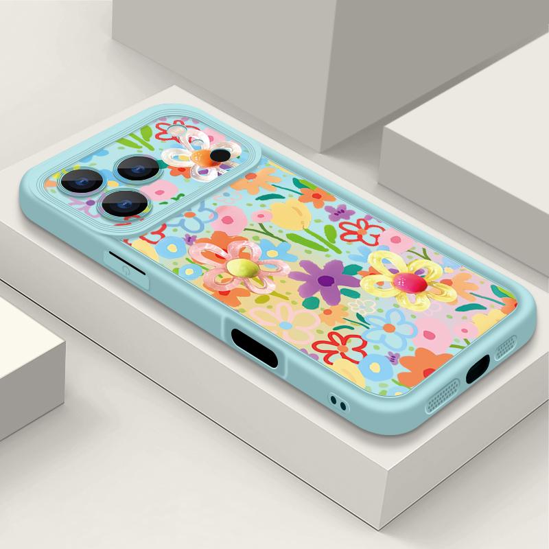 Чехол для телефона с мультяшными цветами для iPhone 17 Pro Max Air 16 15 Pro Max 14 13 12 Pro Max 11 Прозрачная мягкая задняя крышка из ТПУ