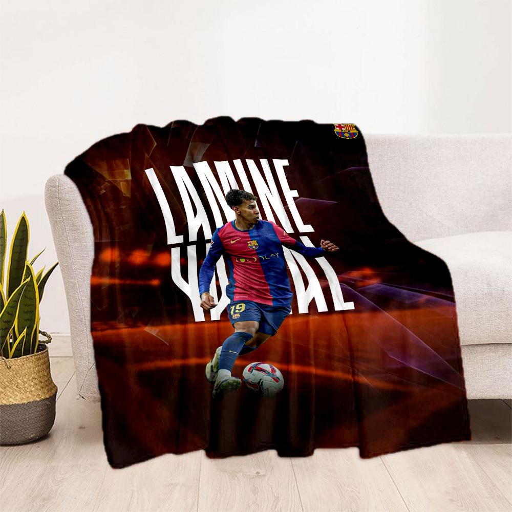 Lamine Yamal's Barcelona Players Celebration Blanket Comfortable Suitable for Chair Seaside Livingroom for All Occasions Warmthful Decor Gifts For Fam
