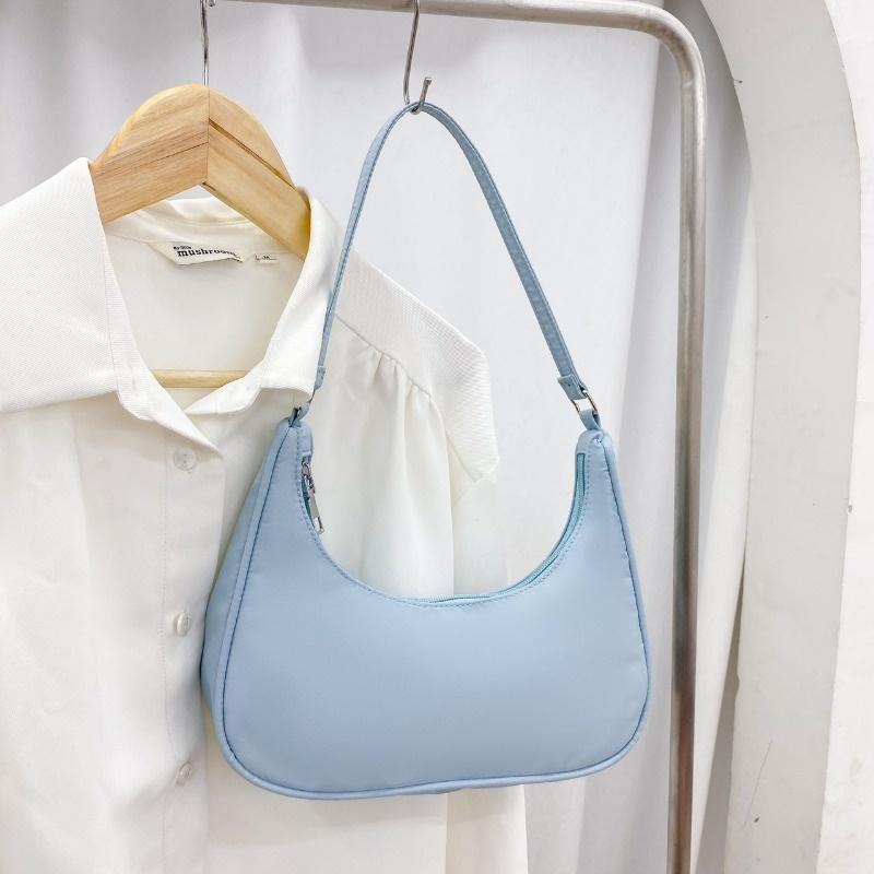 IELGY Женская модная сумка-пельмень, однотонная нейлоновая сумка через плечо подмышкой