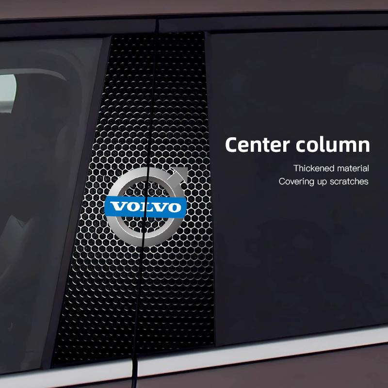 2Pcs Car Emblem Center Pillar Sticker Auto Door Decorative Stickers For Volvo XC90 V90 V60 XC60 V40 EC40 EX40 S80 S60 S90 C40