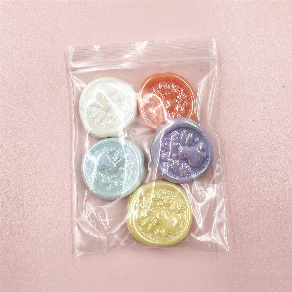 Hanmade 5Pcs 24*25mm Rabbit Geometry DIY Beads For Necklace Earrings Making Craft Acrylic Charms Jewelry Making Handmade Material Beading Accessory