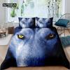 Главная Жизнь Роскошь 3D Волк Постельное белье Комплект Пододеяльник Наволочка Размер Queen и King EU/US/AU/UK Одеяло Постельное белье
