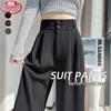 Langsha Women's High-Waist Double-Button Wide-Leg Suit Pants