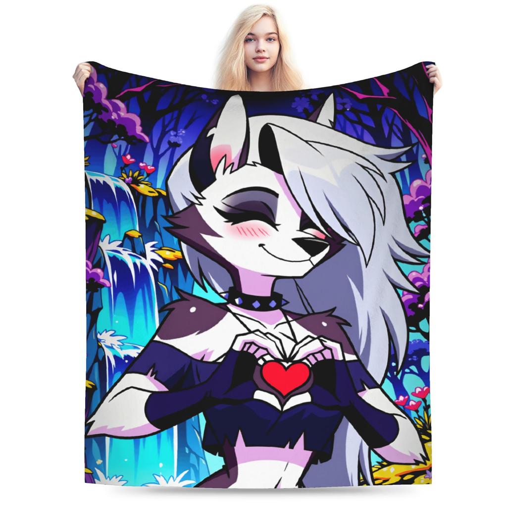 Blitzo Plush Blanket Kids Helluva Boss Flannel Throw Blanket For Living Room Warm Soft Custom DIY Quality Bedspread Gift