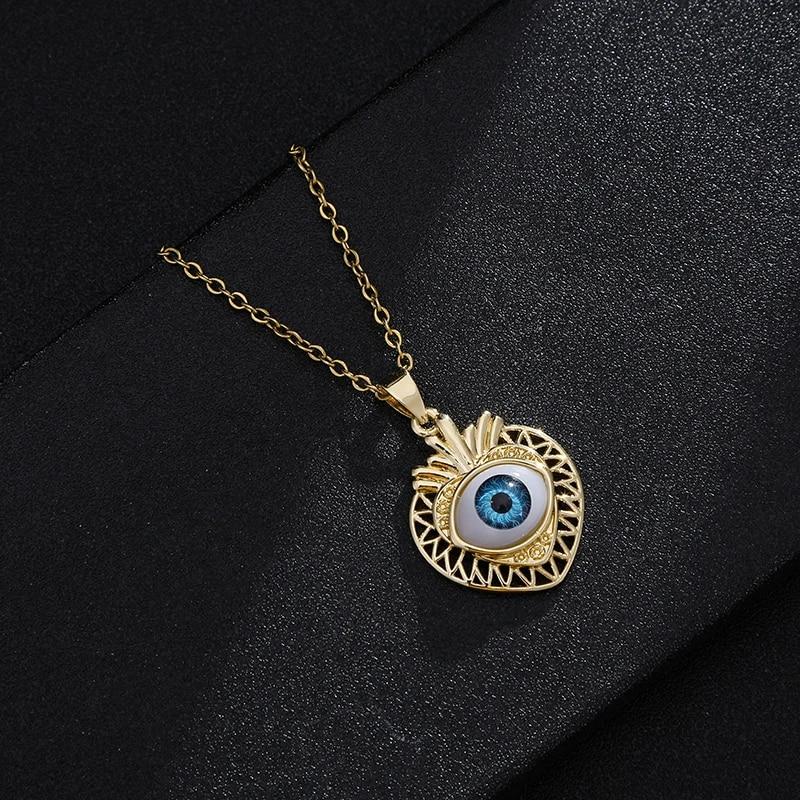 Модное турецкое ожерелье Lucky Evil Eye, женское 8 стилей, голубые глаза, женский шарм, модное эмалированное ожерелье в форме сердца в форме пальмы, ювелирные изделия