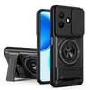 KEYSION Магнитный чехол для телефона для HONOR X8d Защита камеры со сдвижной крышкой Вертикальная подставка Кольцо 360° Ударопрочная задняя крышка для Honor X8d