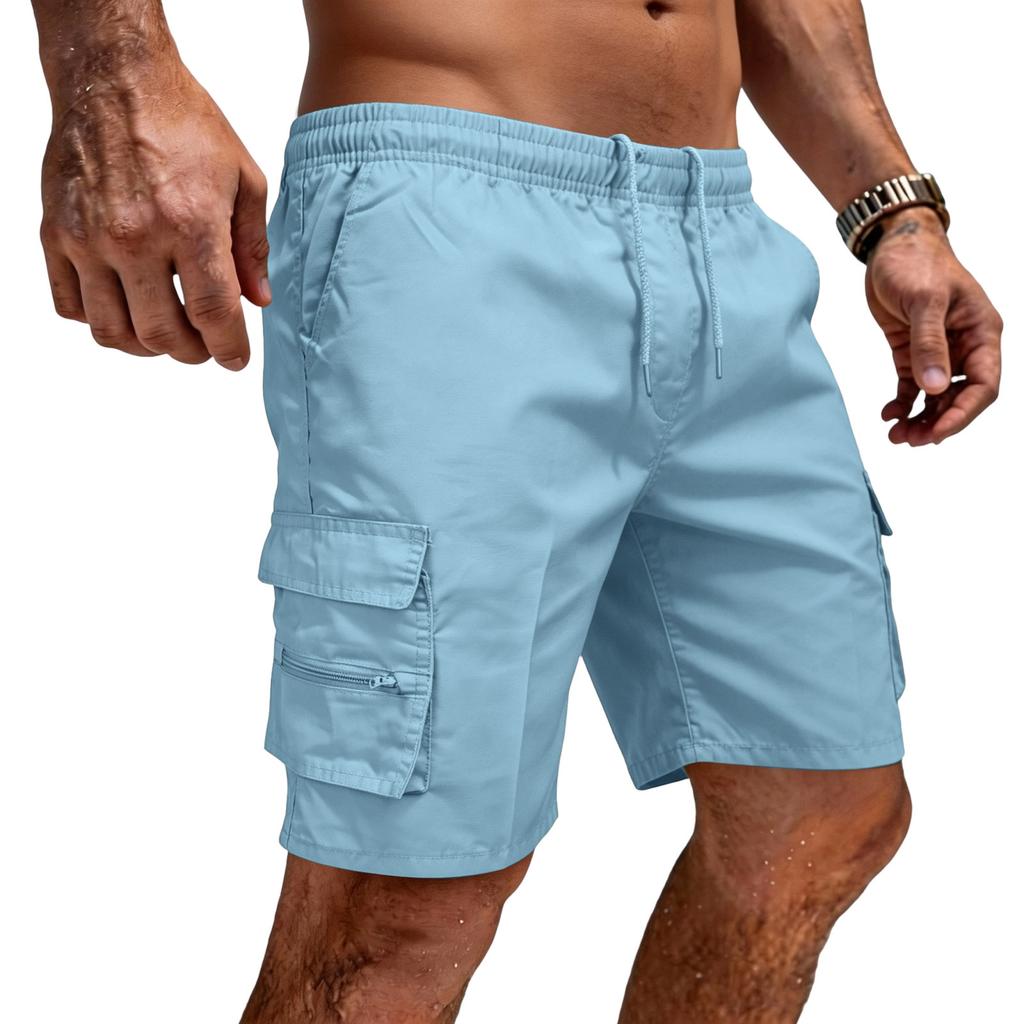 Мужские повседневные стильные легкие дышащие шорты - Мужские свободные многокарманные брюки для активного отдыха, спорта, работы