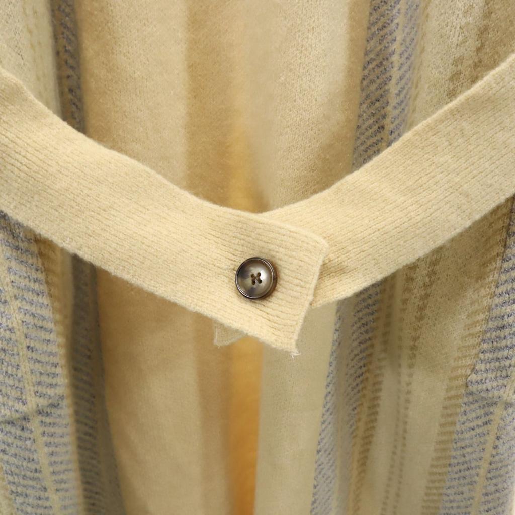 Unused FIKA Long Sleeve Knit Long Cardigan M Ivory Women Used