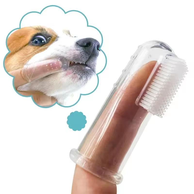 Soft Pet Finger Toothbrush Teddy Dog Brush Bad Breath Tartar Teeth Care Tool Dog Cat Cleaning Silicagel Pet Supplies