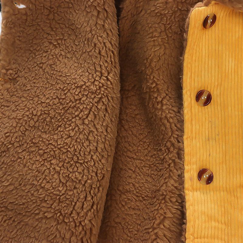 Baby Girls Boys Winter Lapel Coat Cloak Thick Warm Outerwear Clothes Baby Toddler Baby Kids Corduroy Jacket Clothing