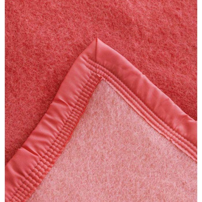 Couverture 100% Pure Laine Vierge Double face "Volta" 500 gr/m² Toison d'Or - Volta Bois de rose Dragée - 240 x 300 cm