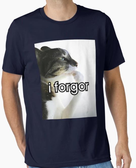 Hot Selling Funny Silly Cat Model Forged Cringe Brainrot Pattern Tshirt Casual Round Neck Short Sleeved Casual Tshirt Y2K