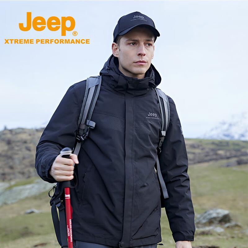 Jeep Мужская ветровка со съемной флисовой подкладкой