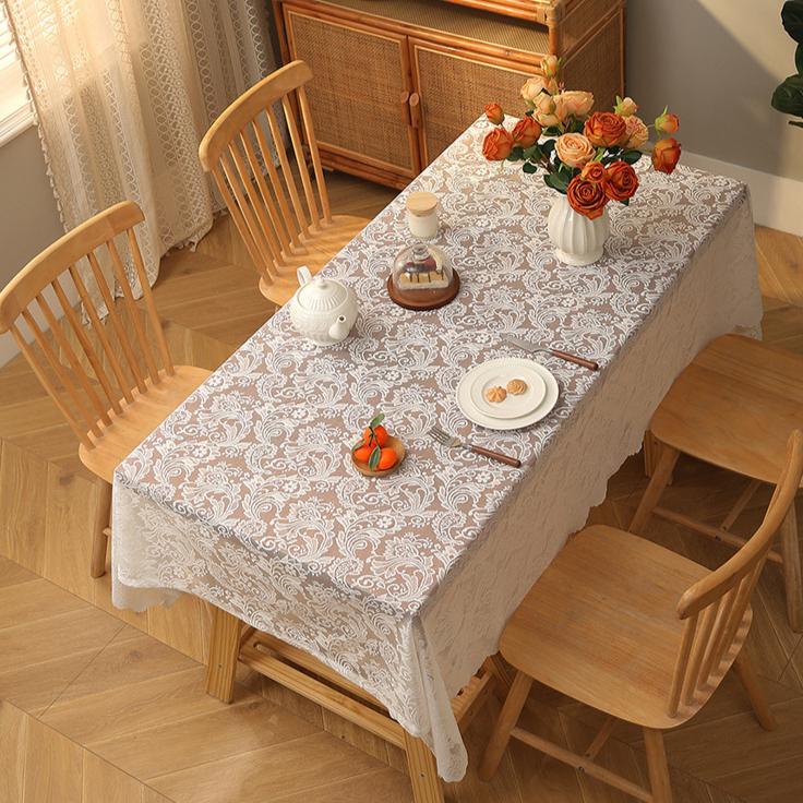 Элегантная винтажная цветочная кружевная скатерть, идеально подходящая для свадеб и декора фермерского дома, сервировка свадебного стола|Элегантная сервировка стола|Кружевная скатерть