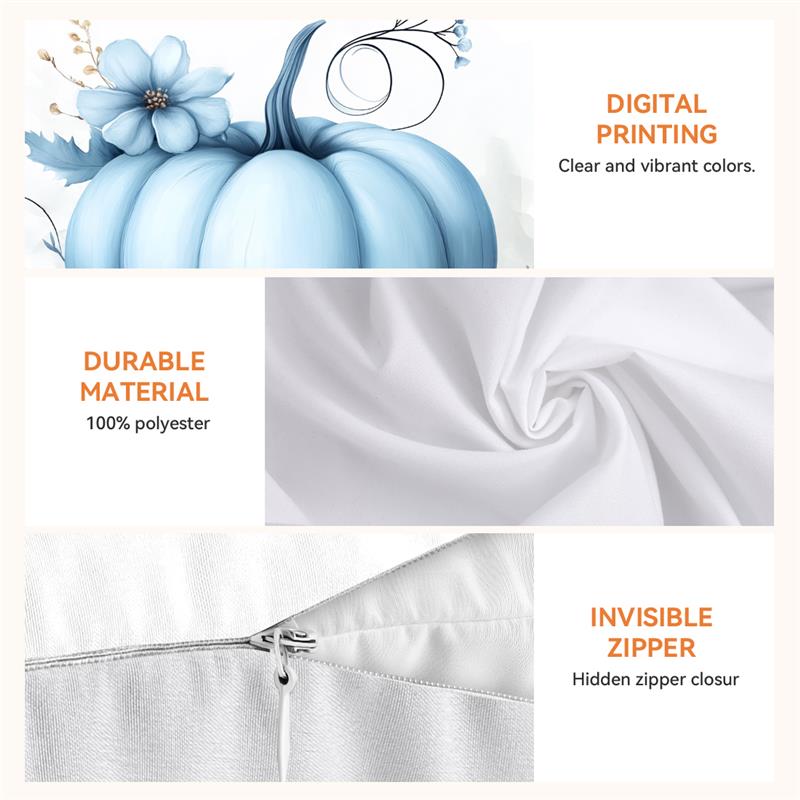 1Pcs Autumn Theme Pumpkin Maple Leaf Pillowcase Square Bedroom Cushion Covers Zipper Chair Covers Living Room Soft Decor 45X45Cm