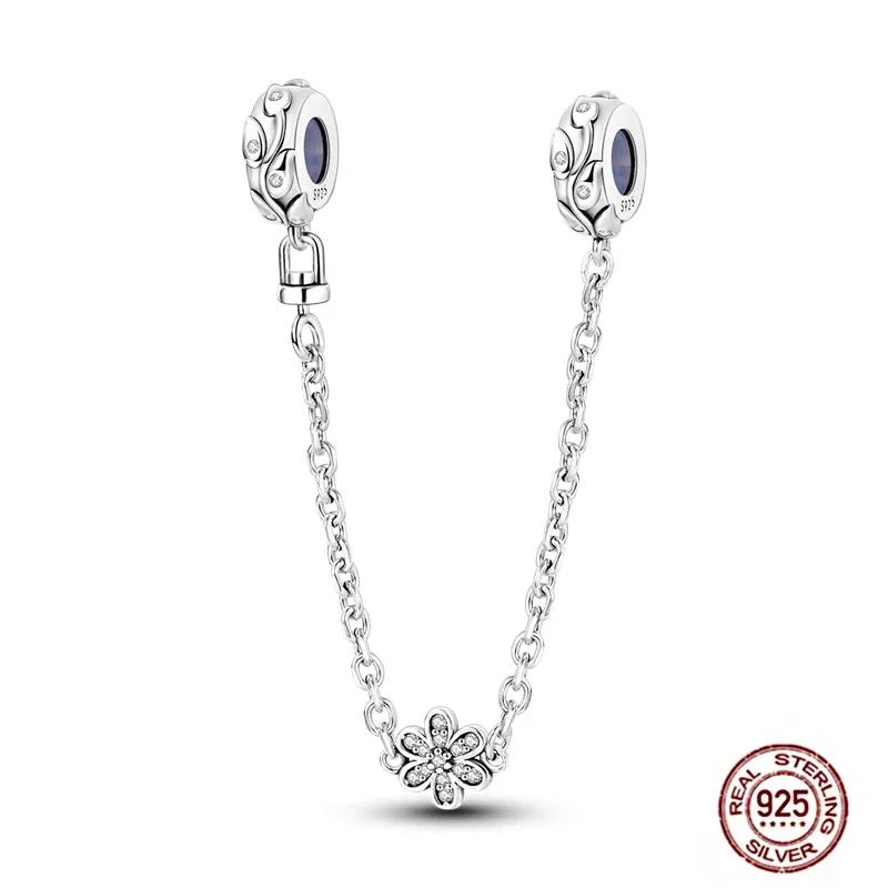 New Copper Charms Buttefly Daisy Safety Chain Cat Paw Change Beads Fit Original Bracelet Ladies Diy Jewelry