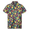 Orange Pitaya 3D Print Fruit Graphic Men Shirt Hawaiian Shirts Tops Beach Short Sleeve Button Lapel Blouse