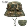 Camouflage mountaineering basin hat outdoor men's big head circumference bucket hat sun protection can be stored bionic camping jungle hat