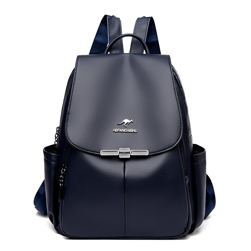 Кожаный рюкзак Женский дорожный рюкзак большой вместимости