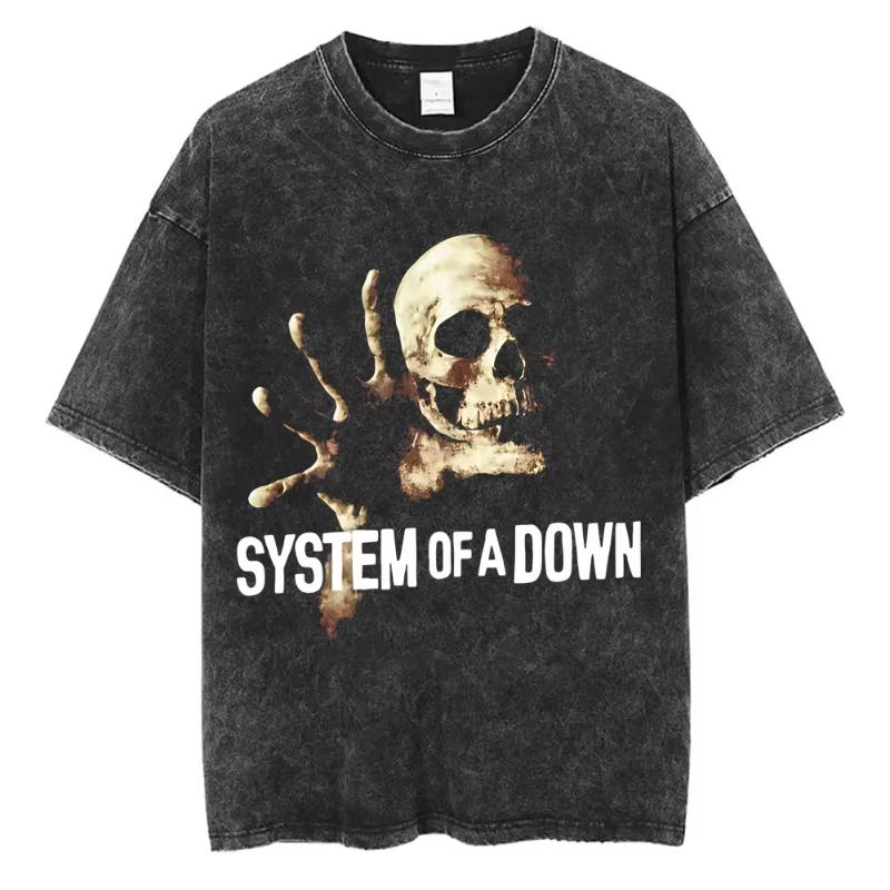 System of A Down Toxicity Альбом Графический Выцветшая Футболка Унисекс Женская Рок Оверсайз Футболки Унисекс Винтажная Альтернативный Метал Футболки