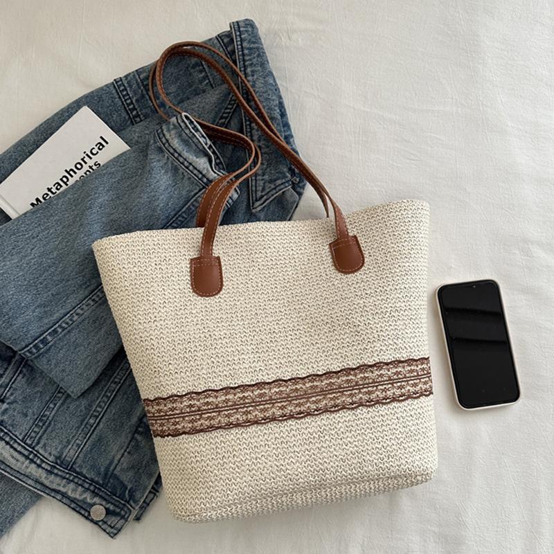 Женская плечевая сумка большой вместимости, летняя плетеная соломенная сумка-корзина, модная женская роскошная дизайнерская пляжная сумка, сумка-шоппер, тоут CLE