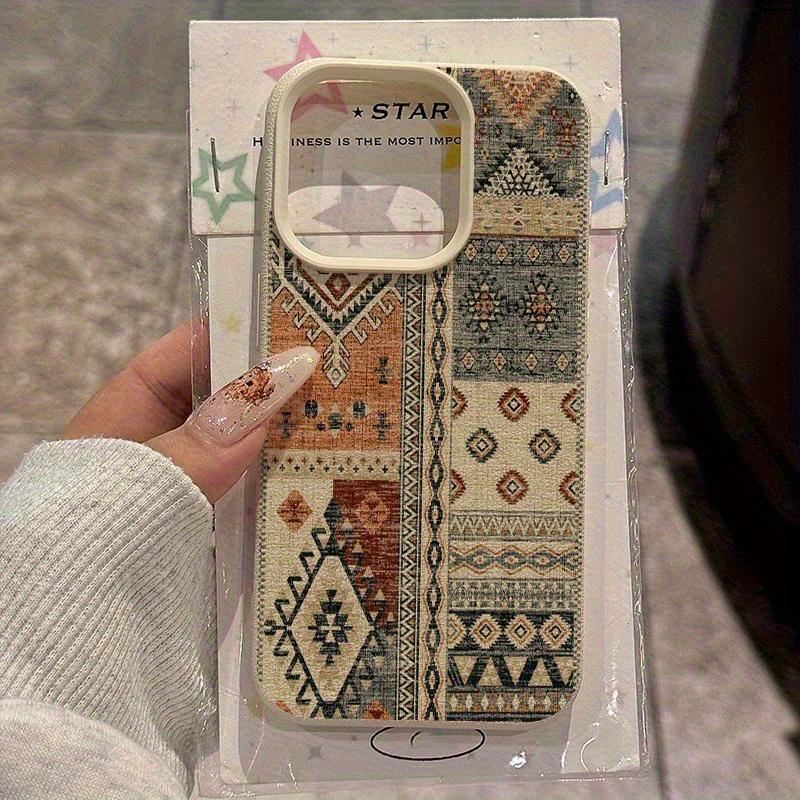 Винтажный этнический ковровый узор Чехол для телефона для iPhone 17 16 15 14 Plus 13 12 11 Pro Max Ретро Мягкий Защитный Ударопрочный Чехол