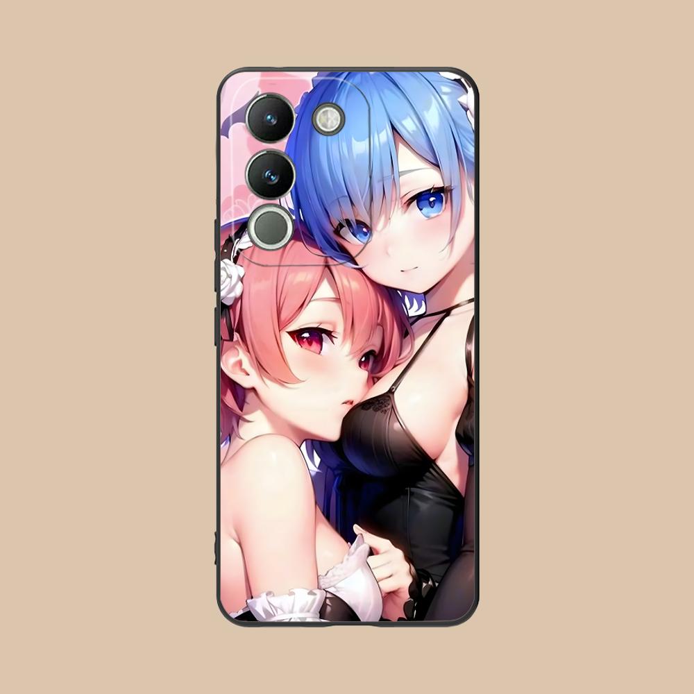ReZero Рем Рам Матовый ТПУ Чехол для Мобильного Телефона для VIVO Y77 76 75 74 73 72 58 56 55 51 50 38 36 Y19 Y18 Y03 Y01 5G Цветная Крышка