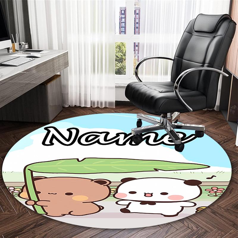 Customizable Yier BuBu Bear1 Round Non-Slip Carpet - Ideal for Garden, Picnic, Office, Perfect for Decoration, Suitable For All Seasons