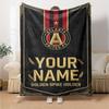 Name Custom Atlanta United FC Print Flannel Blanket High Quality Warm Comfortable Cover for All Seasons Perfect for Gifts Home Decor