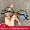 2025 Ультралегкие женские зеленые маленькие круглые очки для чтения с защитой от синего света – Модные, Высокочеткие, Молодежный вид