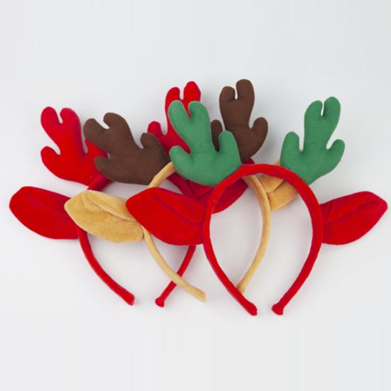 Christmas Antler Hairband Elastic Anti-slip Plush Fit for All Ages Christmas Hair Accessories Holiday Party Decorations Costume Festive Reindeer
