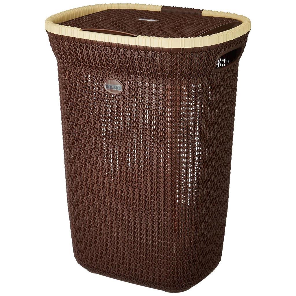 Вязаная корзина для белья - большая - 55 литров - 44 см X 35 см X 61 см | Королевский светло-коричневый - полипропилен