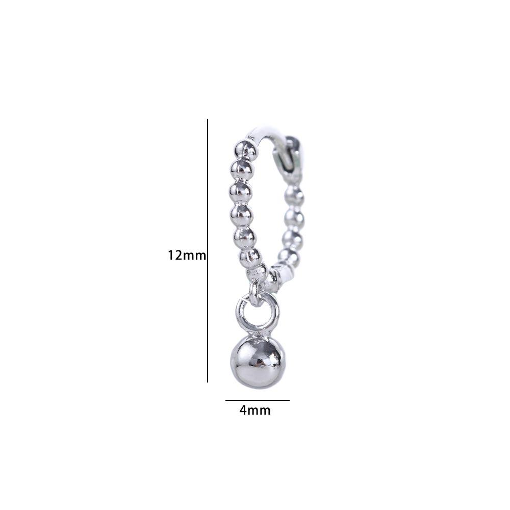 Simple Temperament Beads Korean Copper Fashion Jewelry Stud Earrings Ear Buckle Hoop Earrings