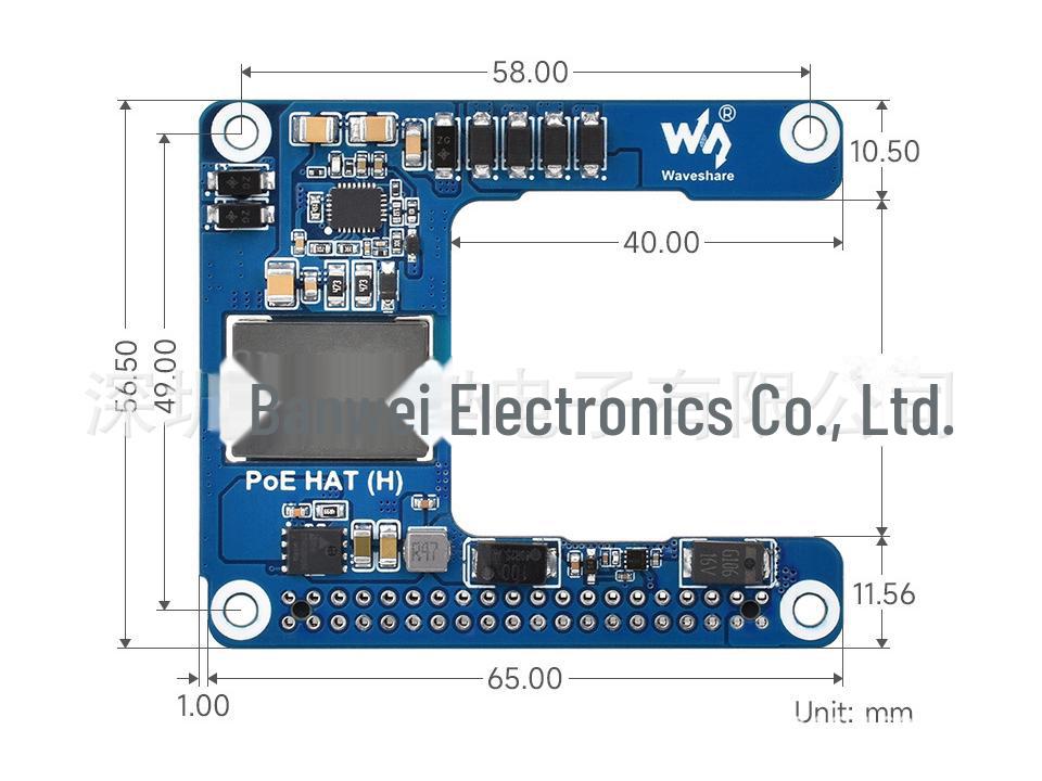 Raspberry Pi 5 Slim PoE HAT с Ethernet RJ45 и расширением питания 5В/5А для CM5