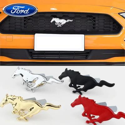 Автомобильная наклейка Ford 15,5x6 см Наклейка-эмблема для Ford Focus Mondeo Shelby GT350 Сплав цинка Автомобильная передняя решетка капота Значок на кузов Лошадь D