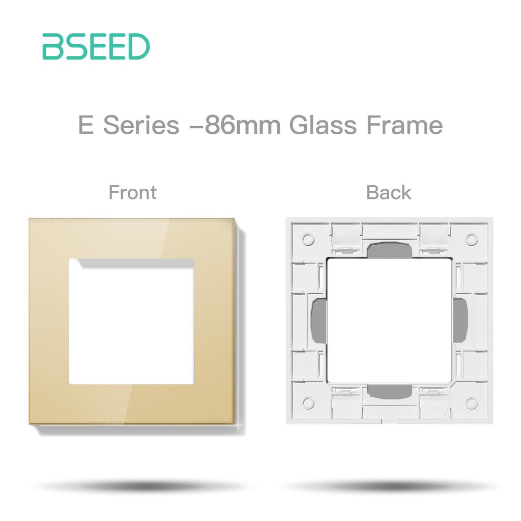 BSEED Button Switch DIY Modules Light Switch Parts Gold Glass Frame DIY Combination Wall Sockets CAT6 USB-C Charge Key E-Series