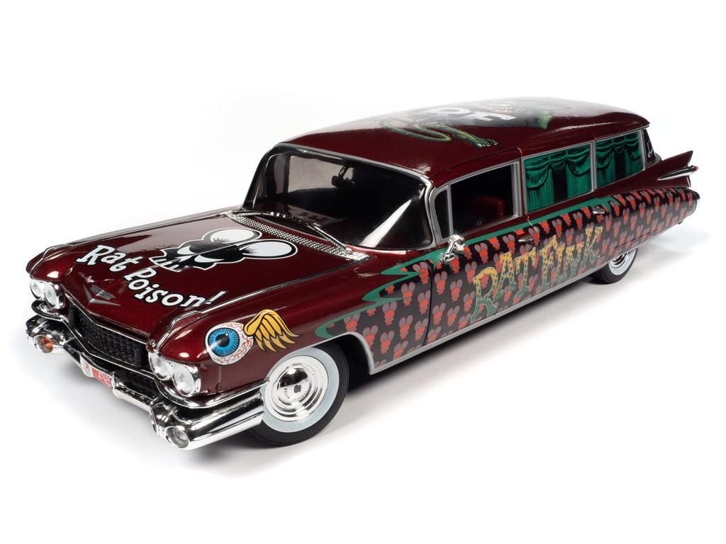 АВТО МИР 1:18 RAT FINK 1959 CADILLAC ELDORADO КАТАФАЛК Машинка Rat Fink из литого металла