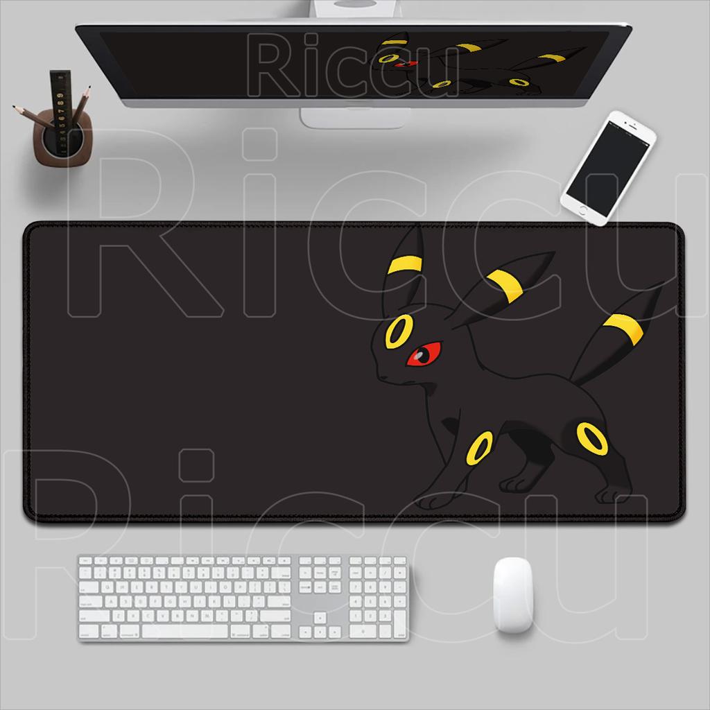 Laptop Office Cabinet Mousepad Black Locking Edge Large P-pokemon Umbreon Deskmat Washable Anime Kawaii Computer Keyboard Carpet