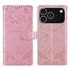 For iPhone 17 Pro Max Leather Case Imprinted Floral Pattern Wallet Stand Flip Phone Cover