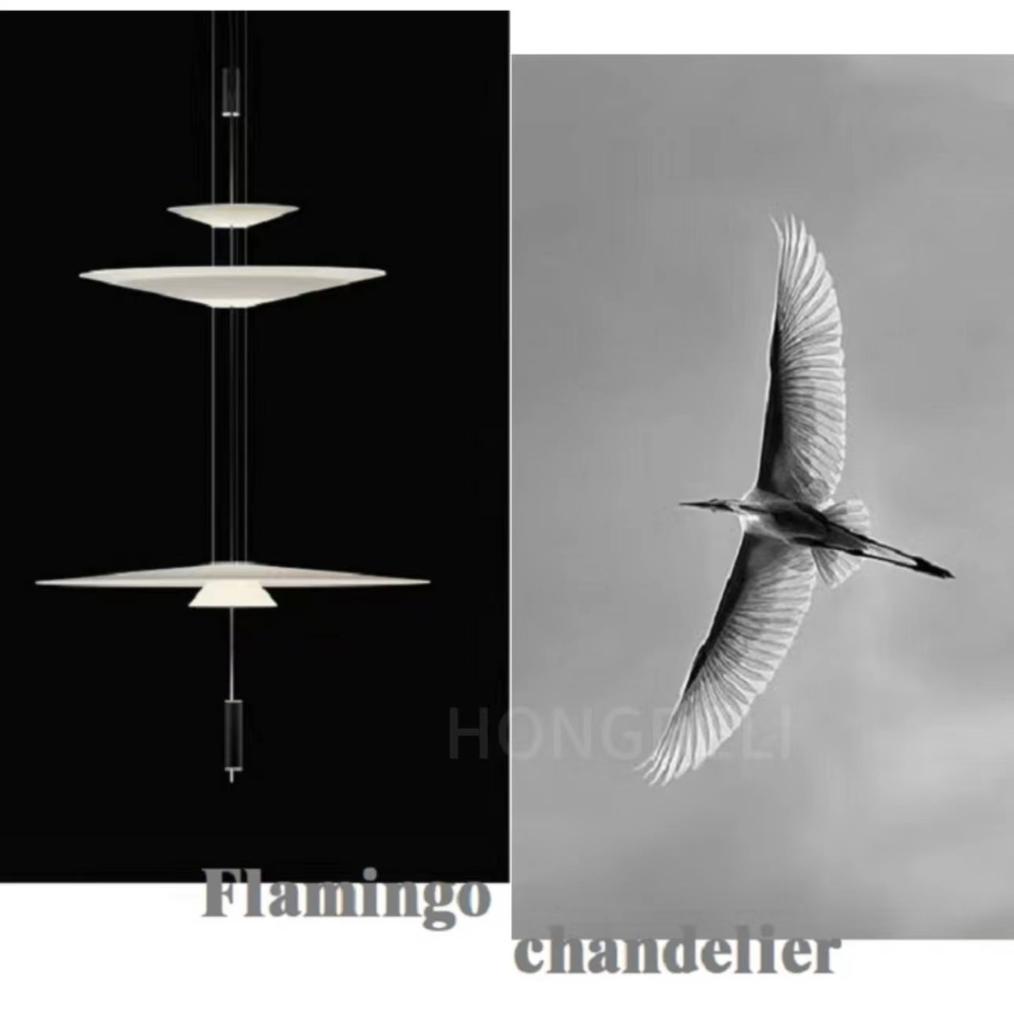 Modern Home Decor Interior Lighting Flamingo Chandelier Flying Saucer Designer Table Bar Living Room Bedroom Lighting