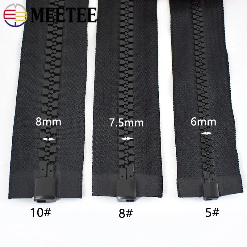 Meetee 5# 8# 10# Resin Zipper 60-200cm Outdoor Tents Double Sided Pull Plastic Zippers Large Zip Repair DIY Sewing Accessories