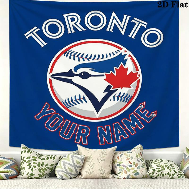 Custom Name Toronto Blue JaysPrinted Tapestry – Wall Hanging for Bedrooms, Dorms, and Home Decor